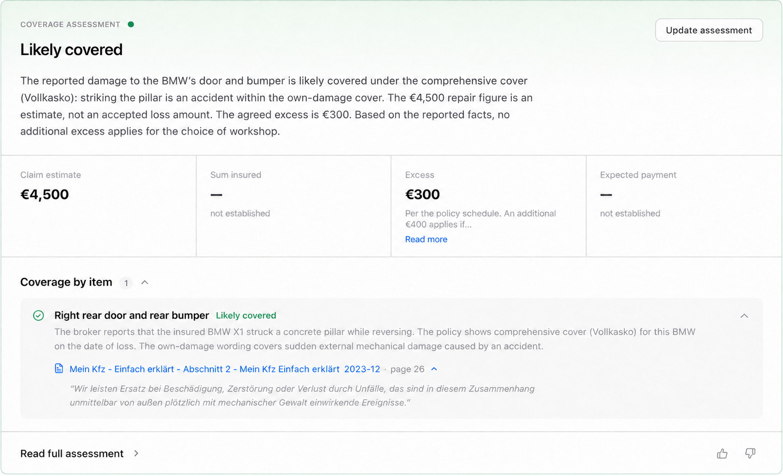 ClaimCheck: first assessment with reasoning and source